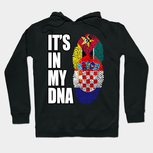 Croatian And Mozambican Mix DNA Flag Heritage Hoodie by Just Rep It!!